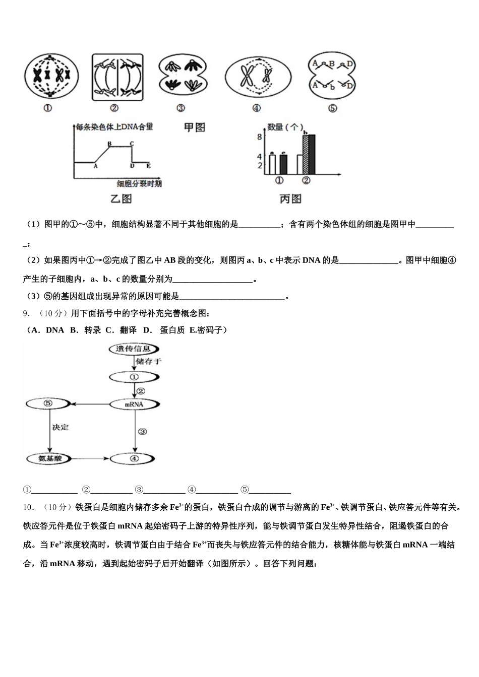 北京市第二中学2025届生物高一下期末考试试题含解析_第3页