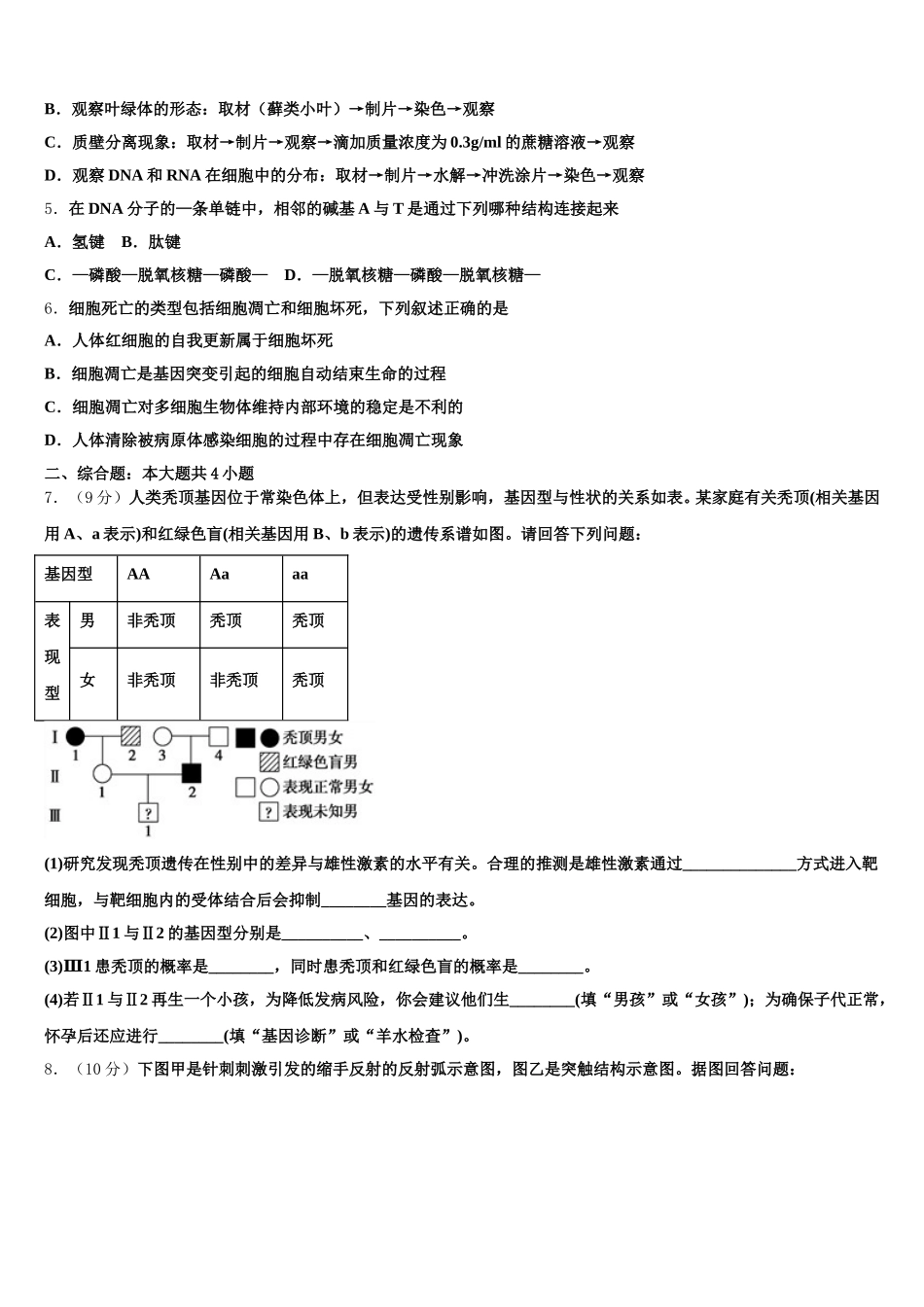 2025年北京九中生物高一下期末达标检测试题含解析_第2页