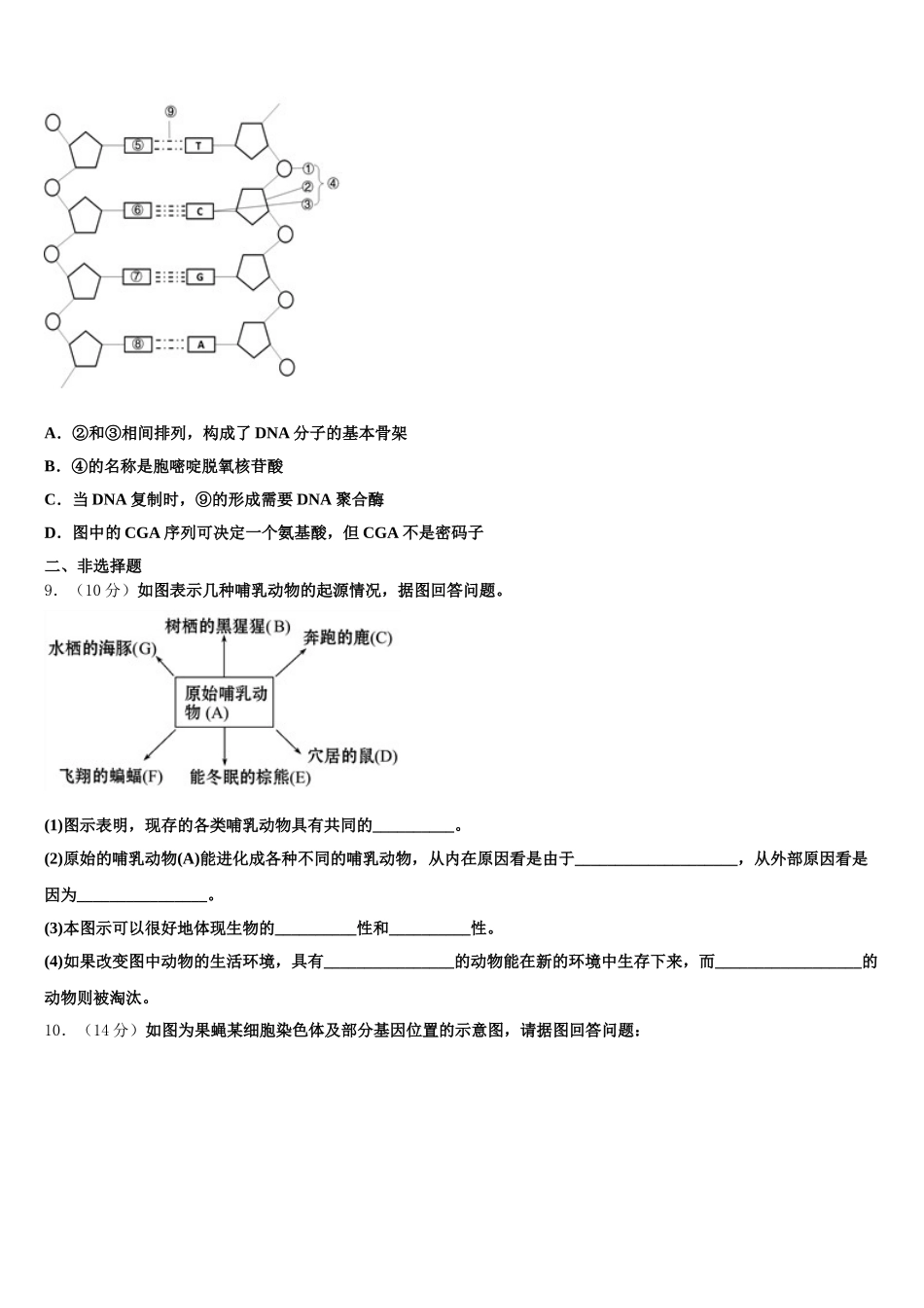 2024-2025学年北京市大兴区市级名校高一下生物期末学业质量监测模拟试题含解析_第3页