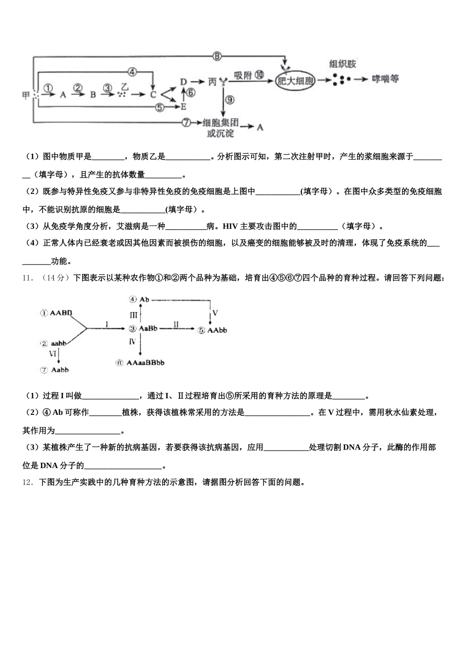 2025届福建省南安第一中学生物高一第二学期期末复习检测模拟试题含解析_第3页