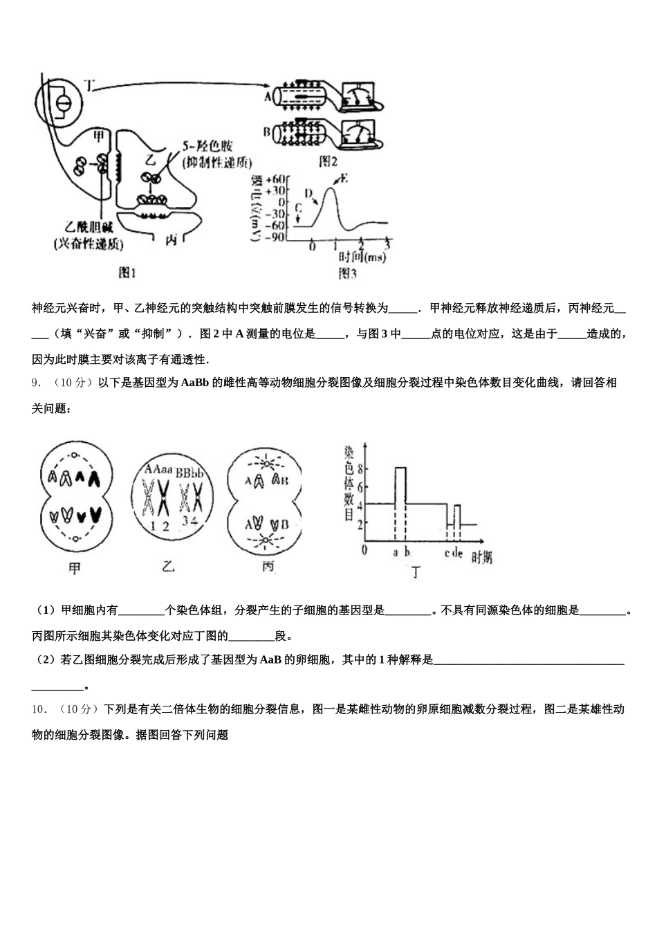 2024-2025学年福建省龙岩市连城一中高一下生物期末质量跟踪监视试题含解析_第3页