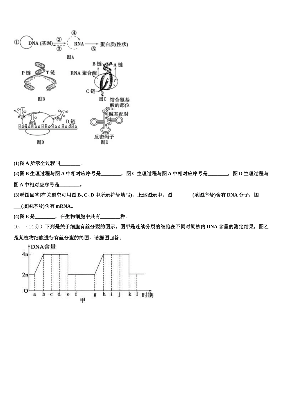 2025届福建省清流县第一中学高一下生物期末复习检测试题含解析_第3页