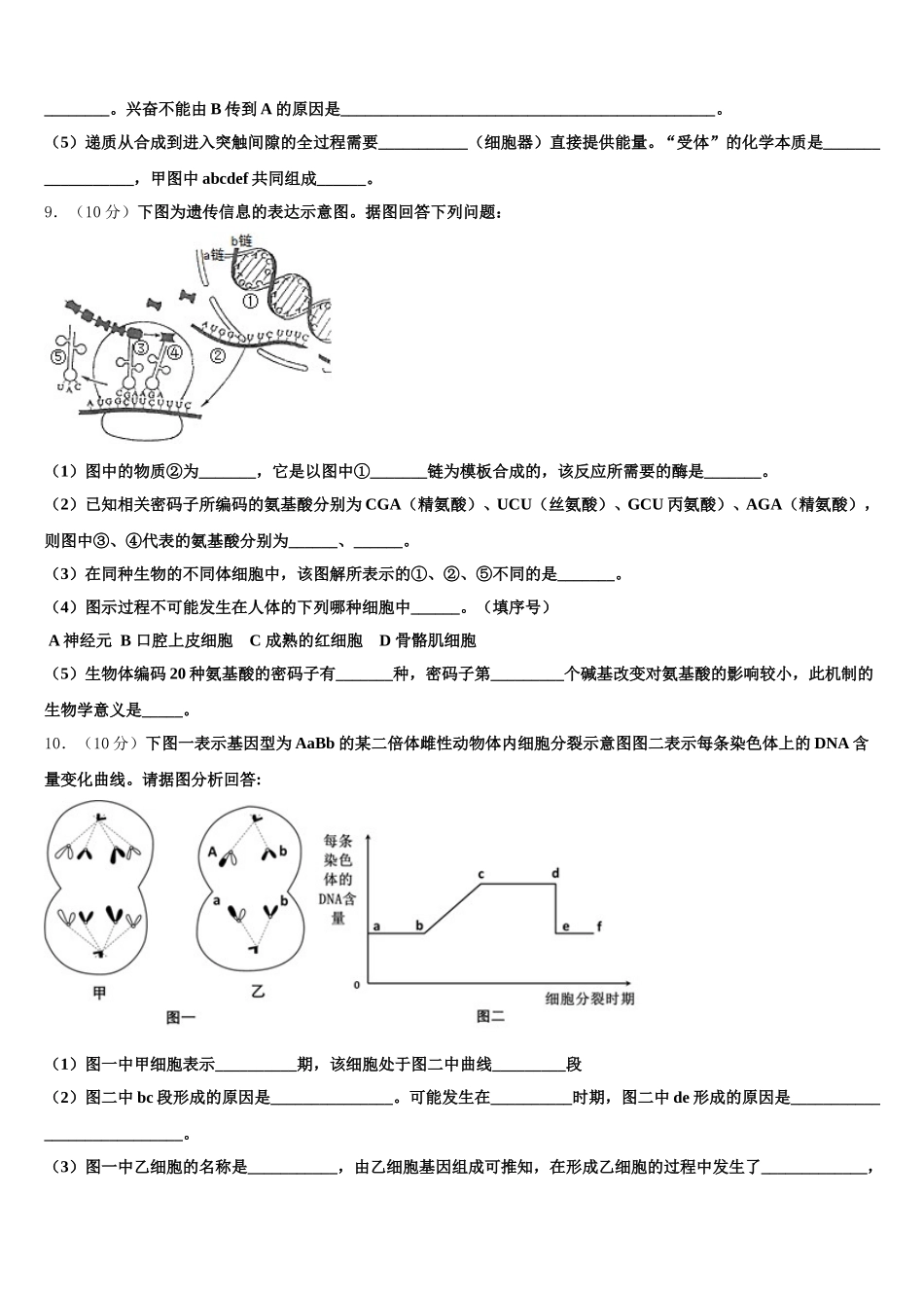 2025届福建省南安市华侨中学生物高一下期末学业质量监测试题含解析_第3页