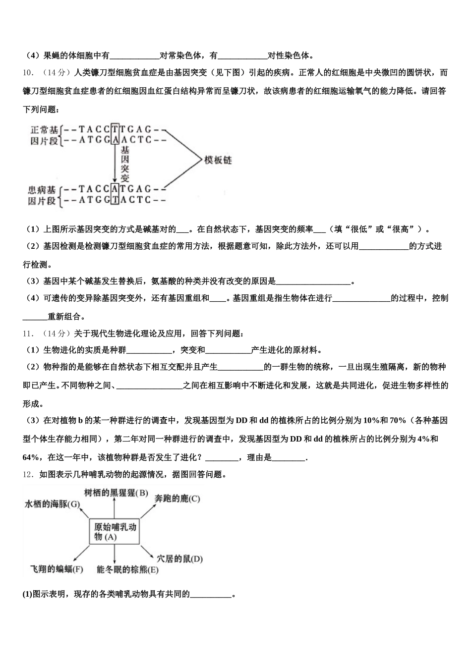 2025届福建省龙岩市连城一中生物高一下期末调研模拟试题含解析_第3页