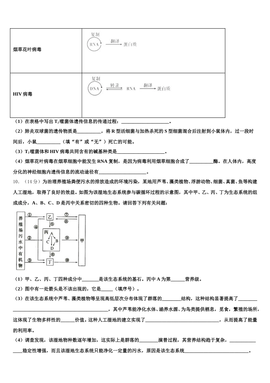2025年福建省安溪第八中学高一下生物期末统考试题含解析_第3页
