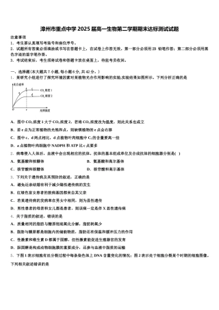 漳州市重点中学2025届高一生物第二学期期末达标测试试题含解析