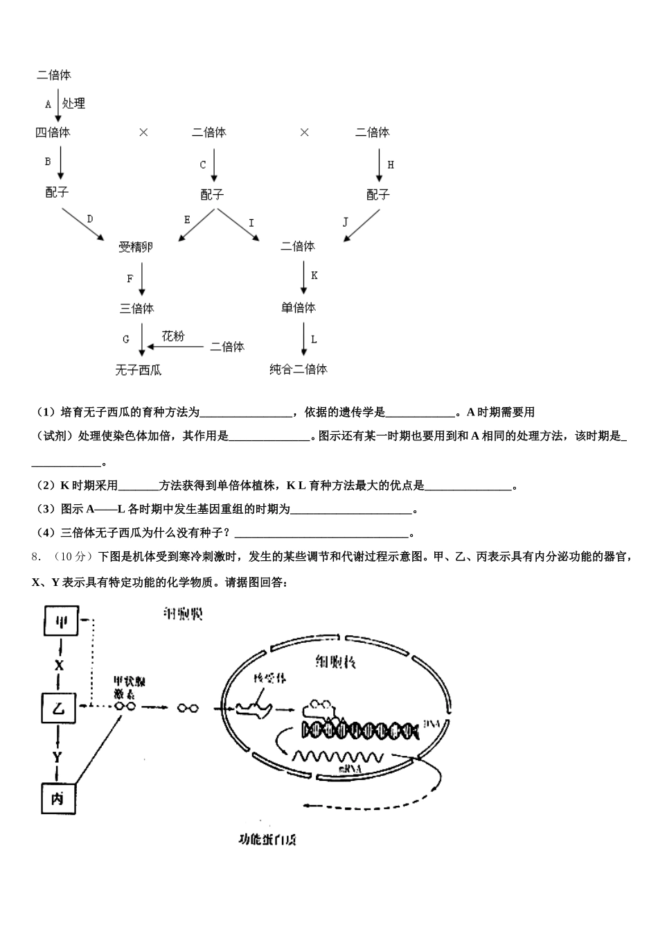 2024-2025学年福建华安县第一中学生物高一第二学期期末调研试题含解析_第2页