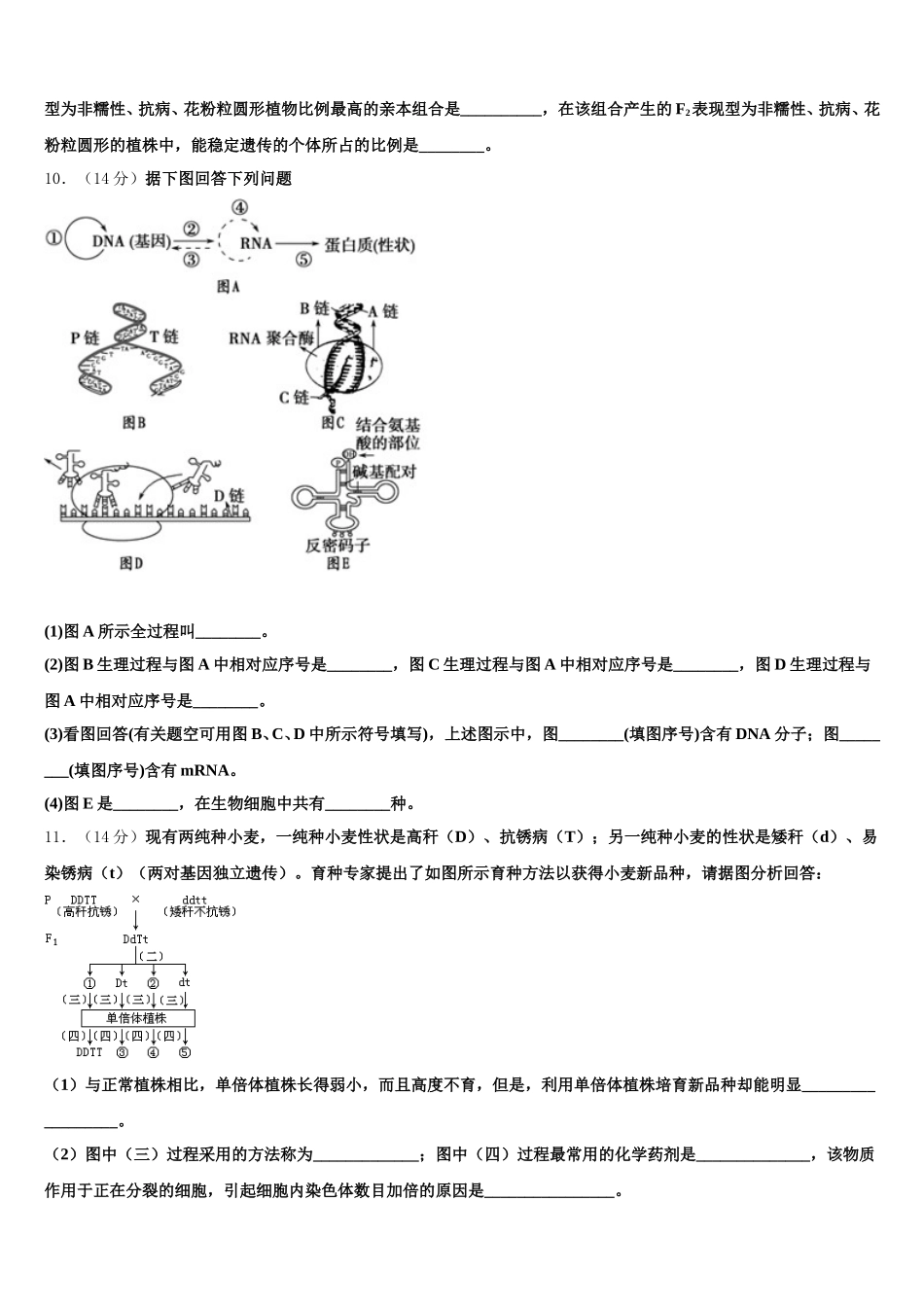 2024-2025学年福建省厦门市湖滨中学生物高一第二学期期末调研试题含解析_第3页