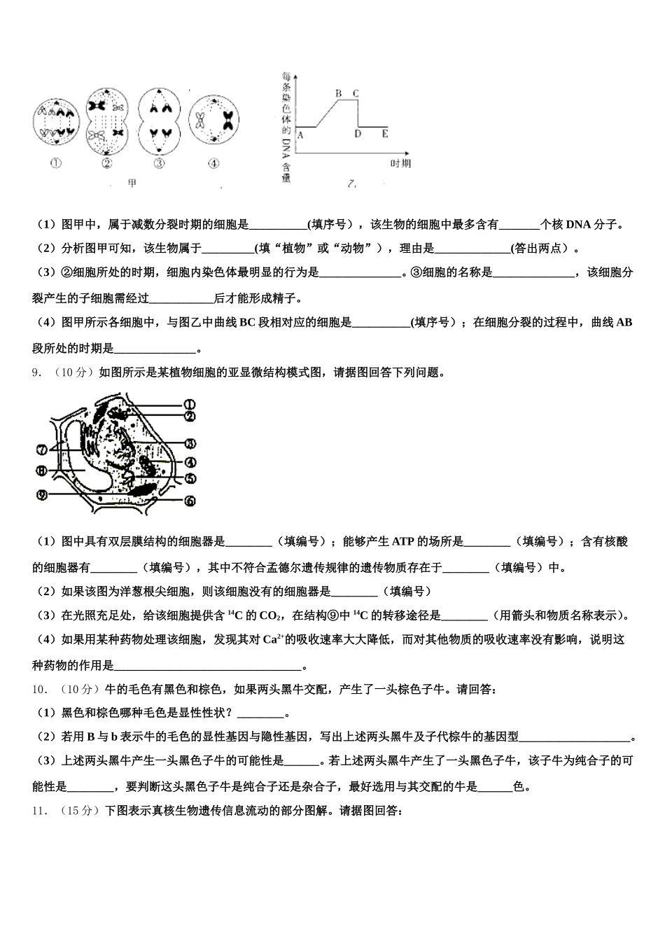 福州第三中学2025年生物高一下期末检测试题含解析_第3页