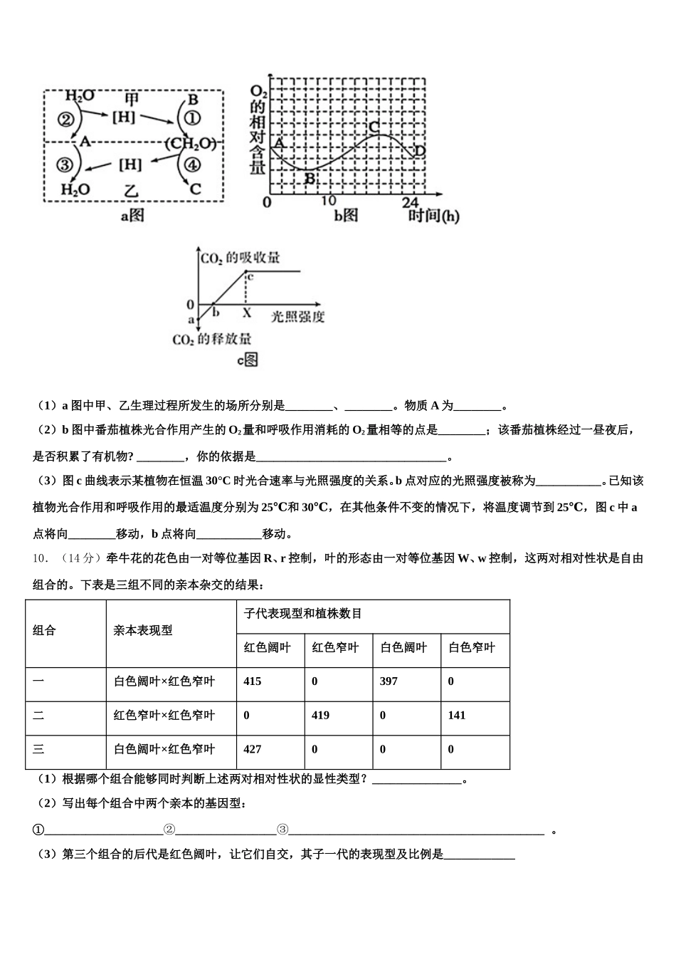 福建省莆田七中2025年高一生物第二学期期末综合测试模拟试题含解析_第3页