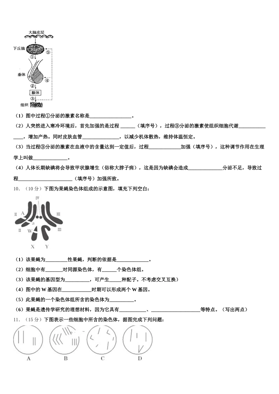 福建省泉州市第十六中学2024-2025学年高一生物第二学期期末检测试题含解析_第3页