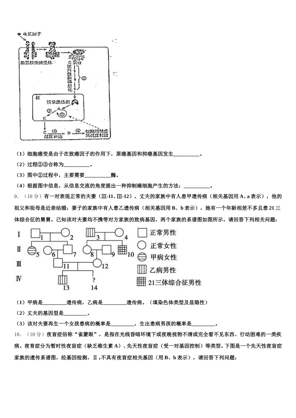 福建省平和县一中2024-2025学年生物高一第二学期期末学业水平测试模拟试题含解析_第3页