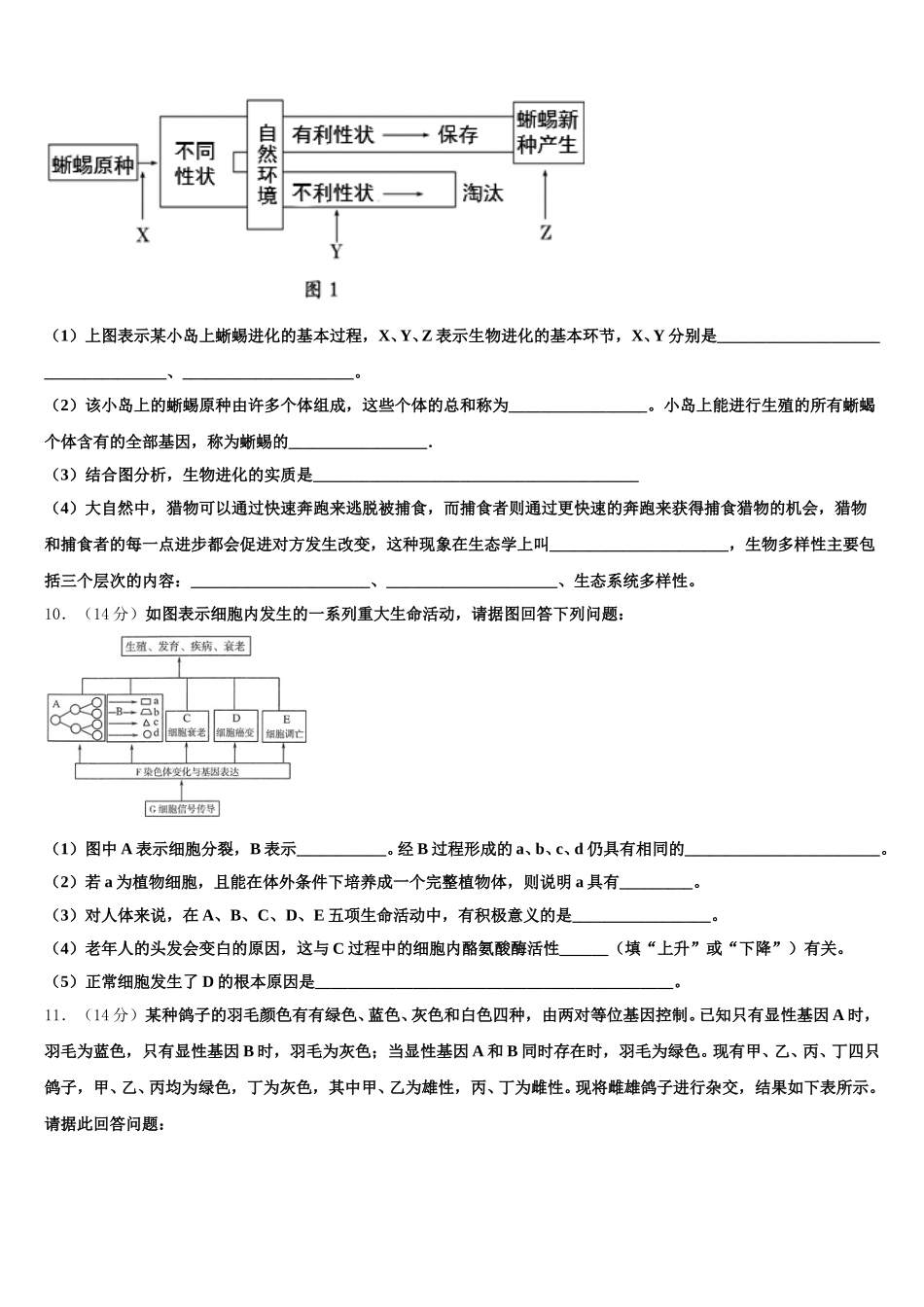 2024-2025学年福建省厦门市生物高一第二学期期末教学质量检测模拟试题含解析_第3页