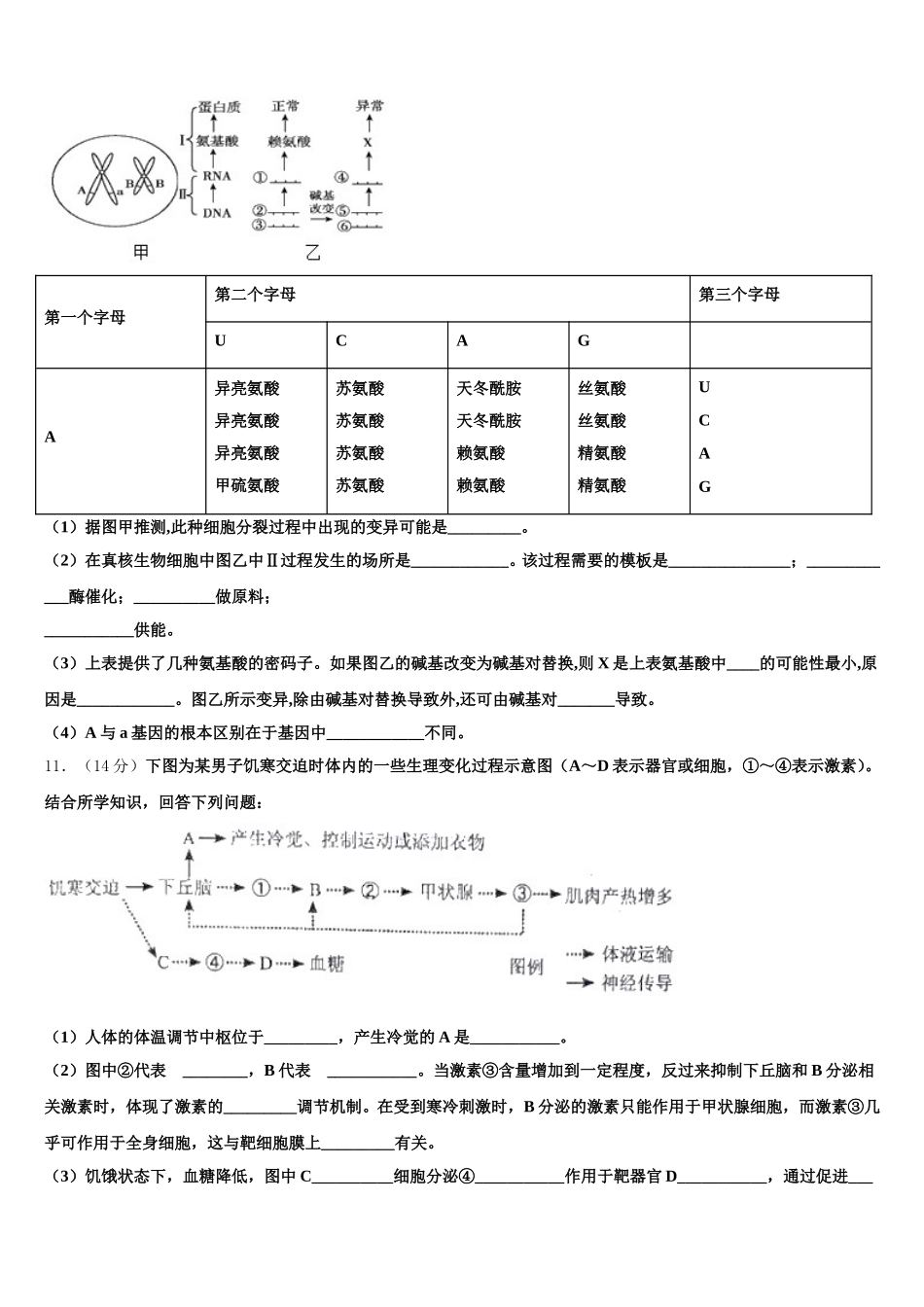 2025届福建省东山县第二中学高一生物第二学期期末教学质量检测试题含解析_第3页