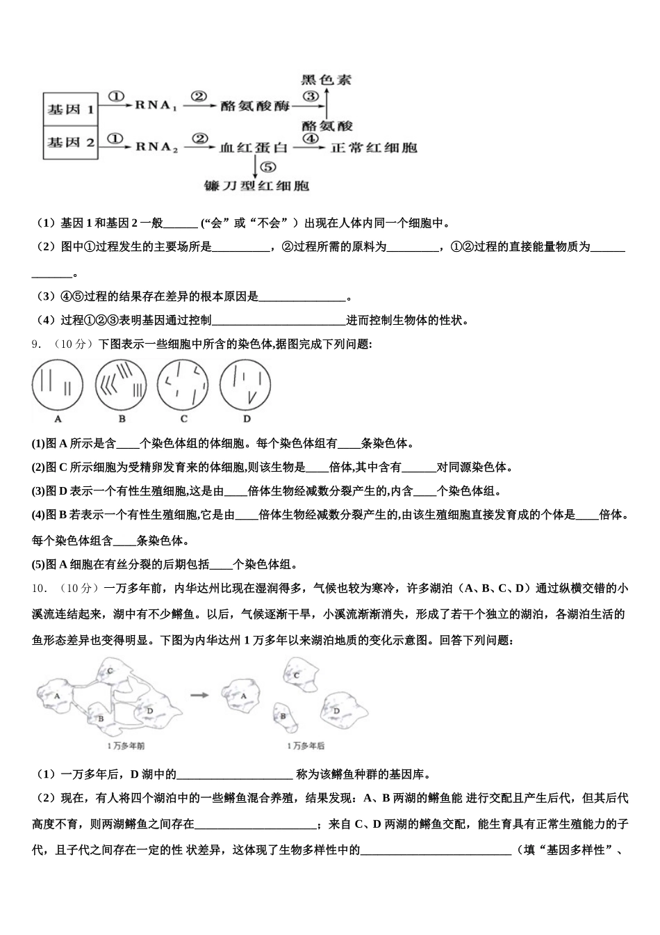 2025届福建华安一中、长泰一中等四校高一下生物期末质量跟踪监视模拟试题含解析_第3页