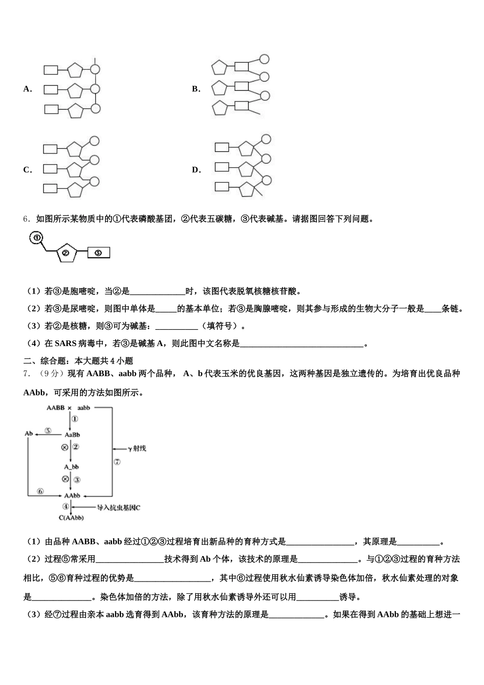 2025年福建省福州八中生物高一下期末达标检测试题含解析_第2页