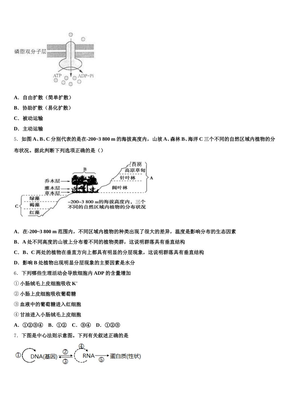 福建省三明市第二中学2025届高一下生物期末质量检测模拟试题含解析_第2页