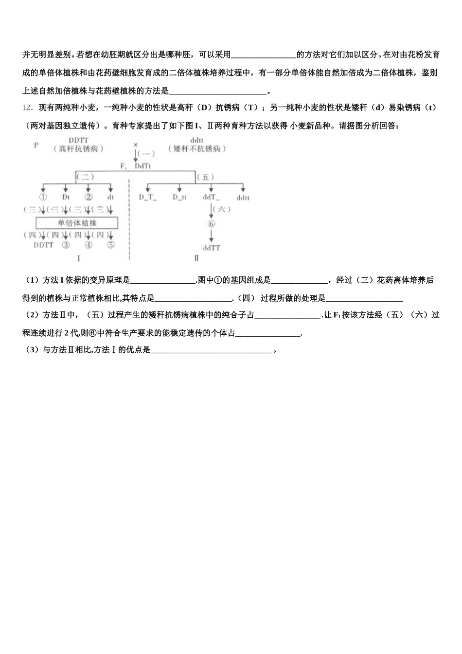 2025届福建省厦门市翔安一中高一下生物期末教学质量检测试题含解析_第3页