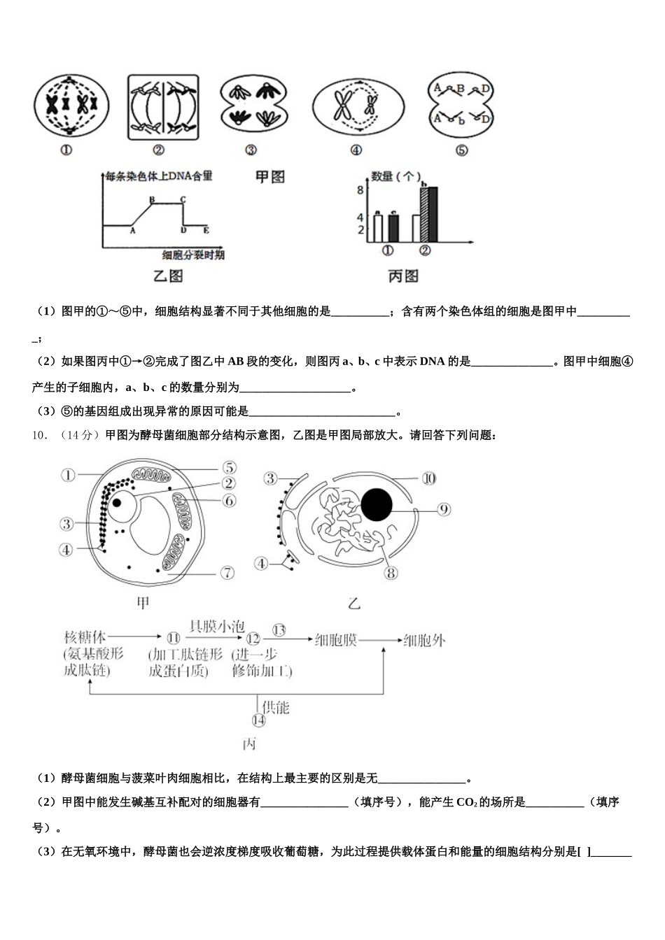 福建省福州市第十中学2024-2025学年高一下生物期末预测试题含解析_第3页