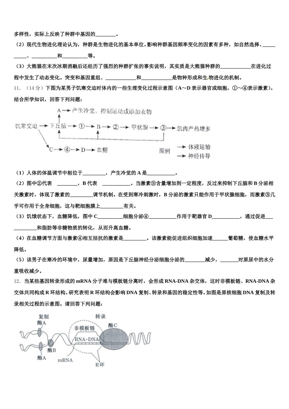 2025届福建省泉州市南安侨光中学高一下生物期末质量检测试题含解析_第3页