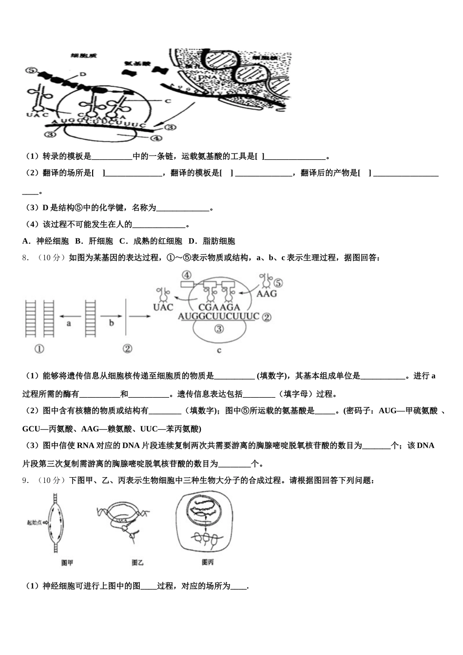 福建省宁德市民族中学2025年生物高一下期末联考模拟试题含解析_第2页