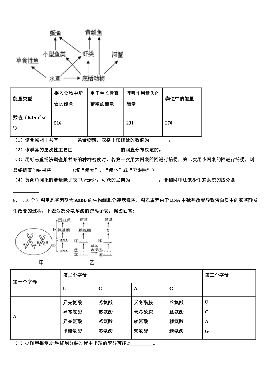 福建省漳州市第八中学2025届高一生物第二学期期末检测试题含解析_第2页