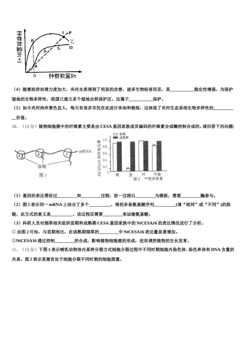 2025届福建省长泰县一中生物高一下期末学业质量监测模拟试题含解析_第3页