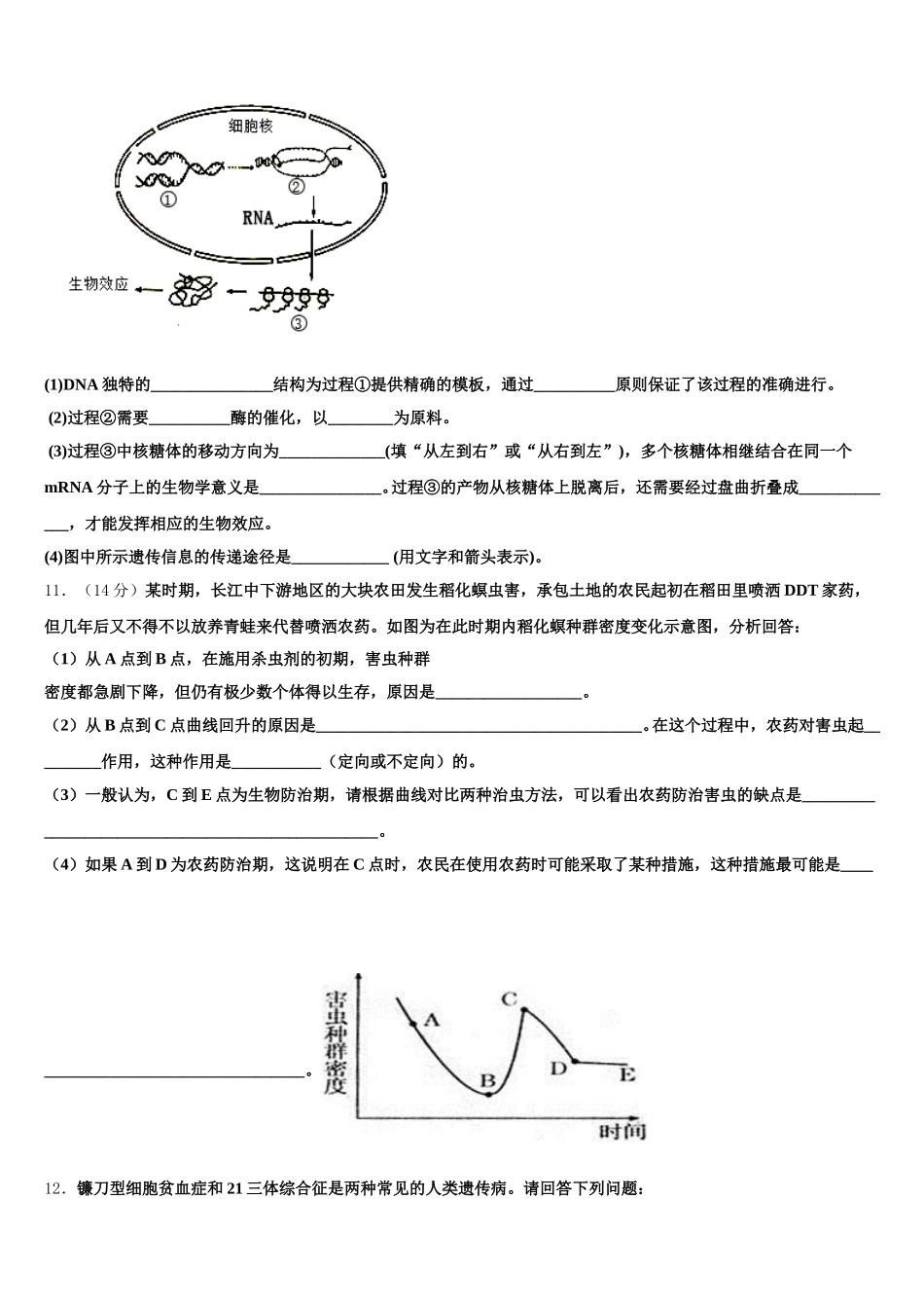 2025年福建省长汀第一中学生物高一第二学期期末复习检测试题含解析_第3页
