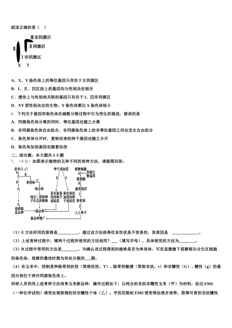 2025届福建省厦门市第六中学高一下生物期末检测模拟试题含解析_第2页