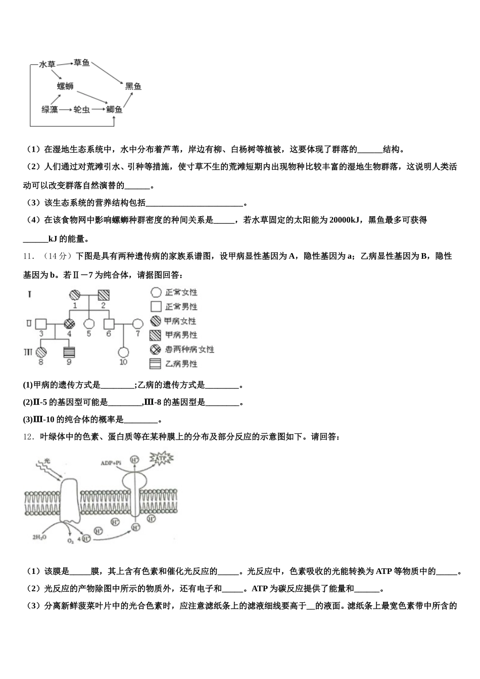 2025届福建省连城县一中高一生物第二学期期末调研试题含解析_第3页