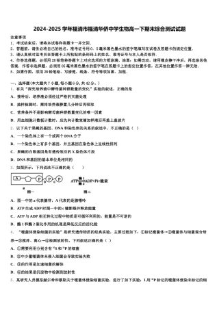 2024-2025学年福清市福清华侨中学生物高一下期末综合测试试题含解析