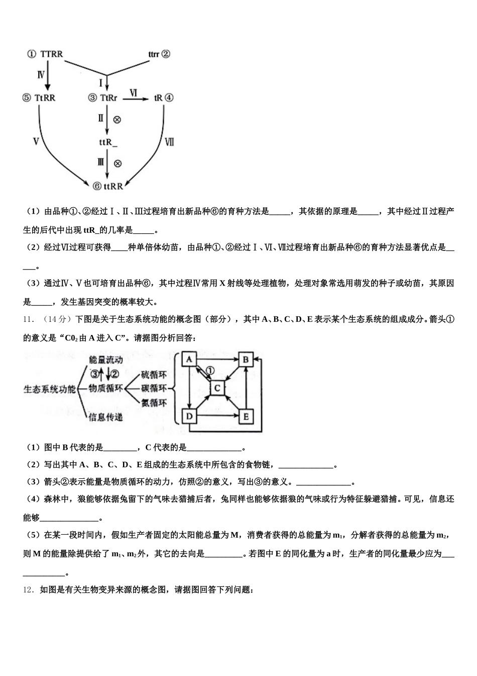 福建省福州市罗源第一中学2024-2025学年生物高一第二学期期末质量跟踪监视试题含解析_第3页
