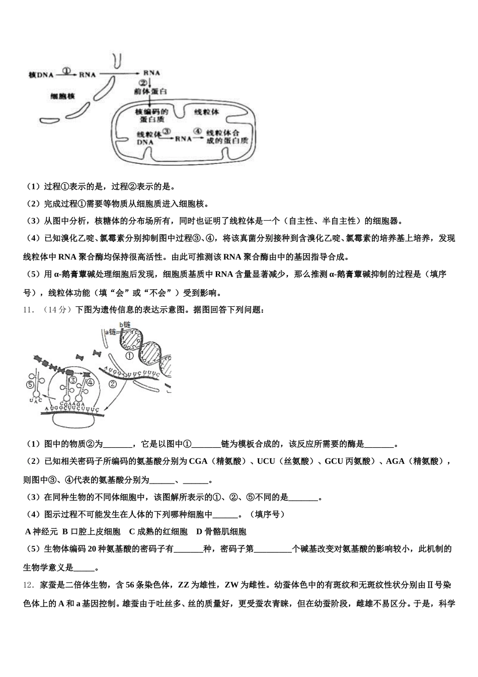 2025年福建省福州市金山中学生物高一下期末学业水平测试模拟试题含解析_第3页