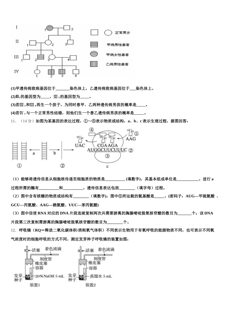福建省永春一中2024-2025学年高一下生物期末综合测试模拟试题含解析_第3页