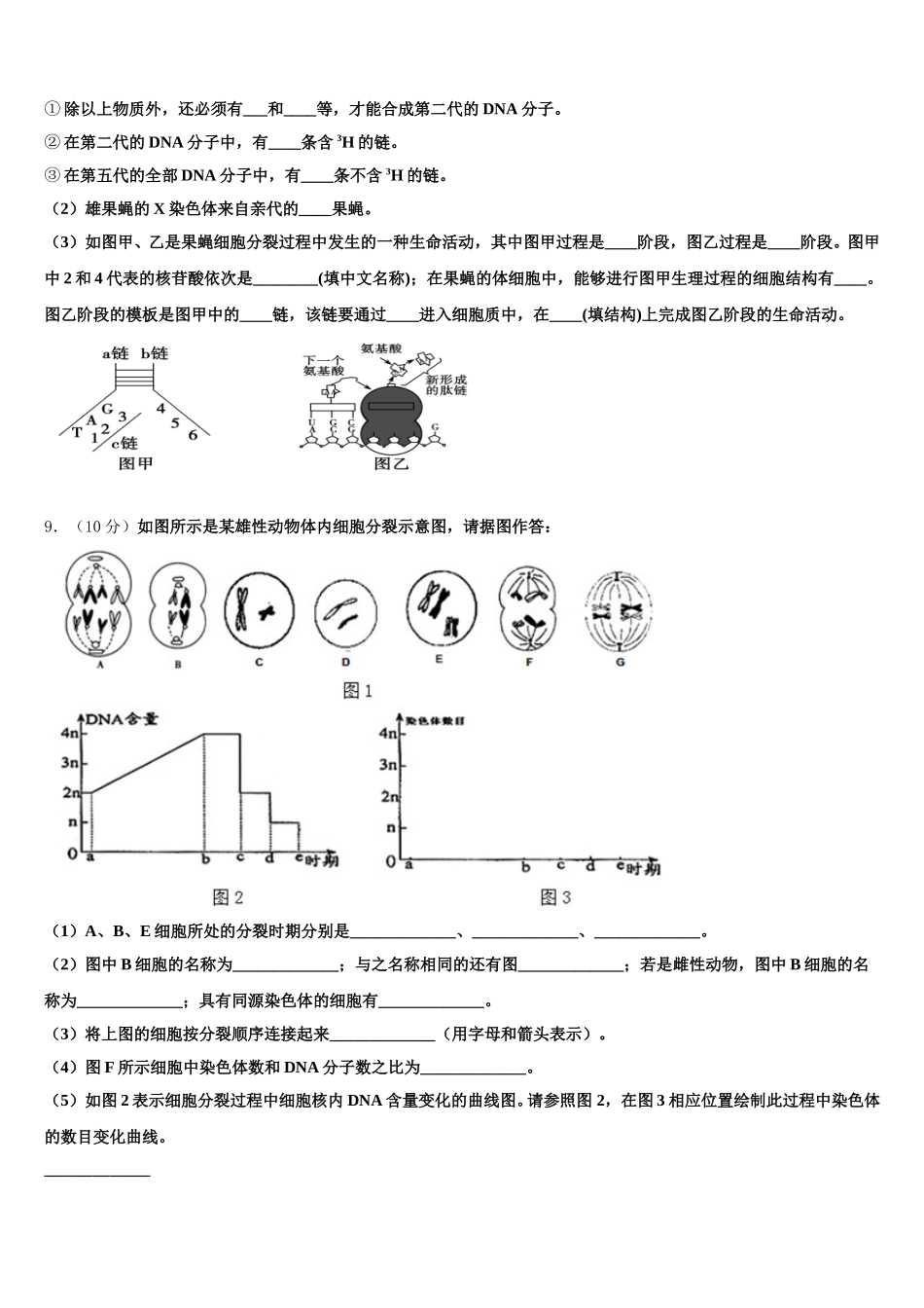 福建省福州市平潭县新世纪学校2025届生物高一下期末检测模拟试题含解析_第3页
