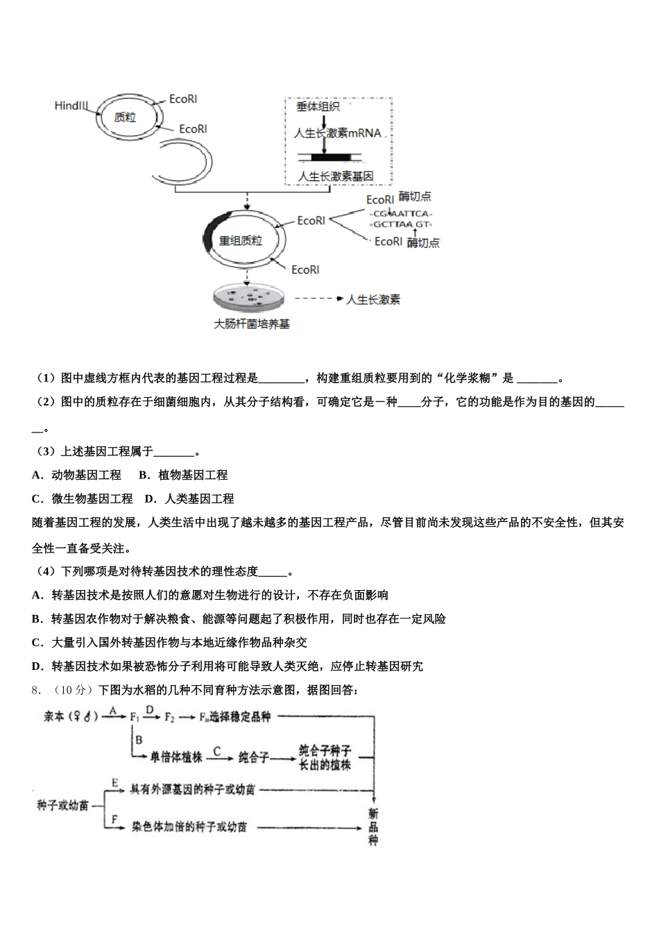 福建省师范大学附属中学2025年高一下生物期末检测模拟试题含解析_第3页
