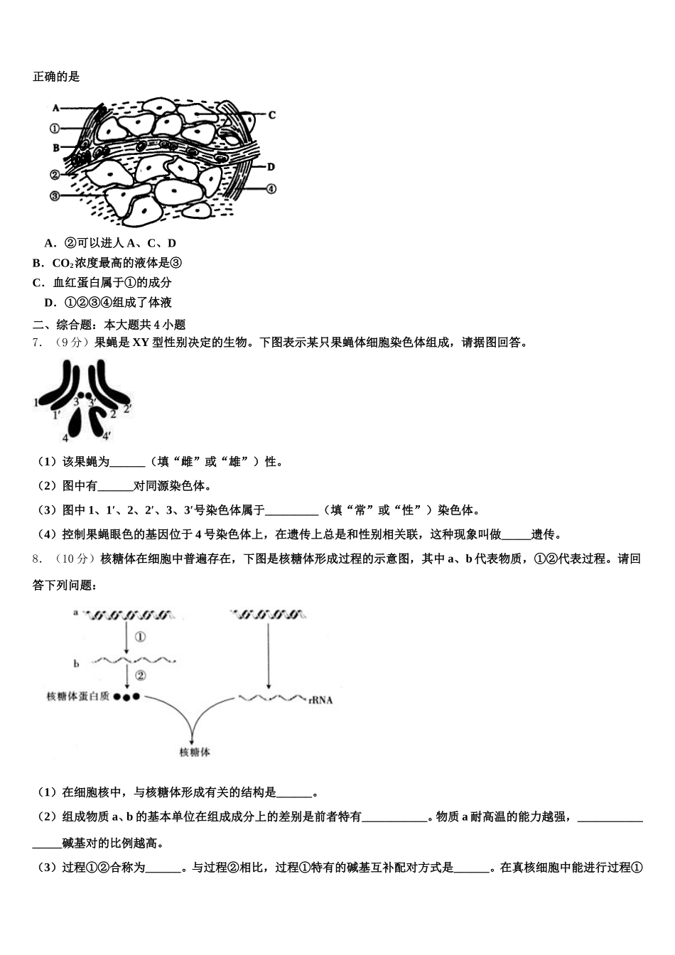 2025年福建省“超级全能生”高一生物第二学期期末复习检测模拟试题含解析_第2页
