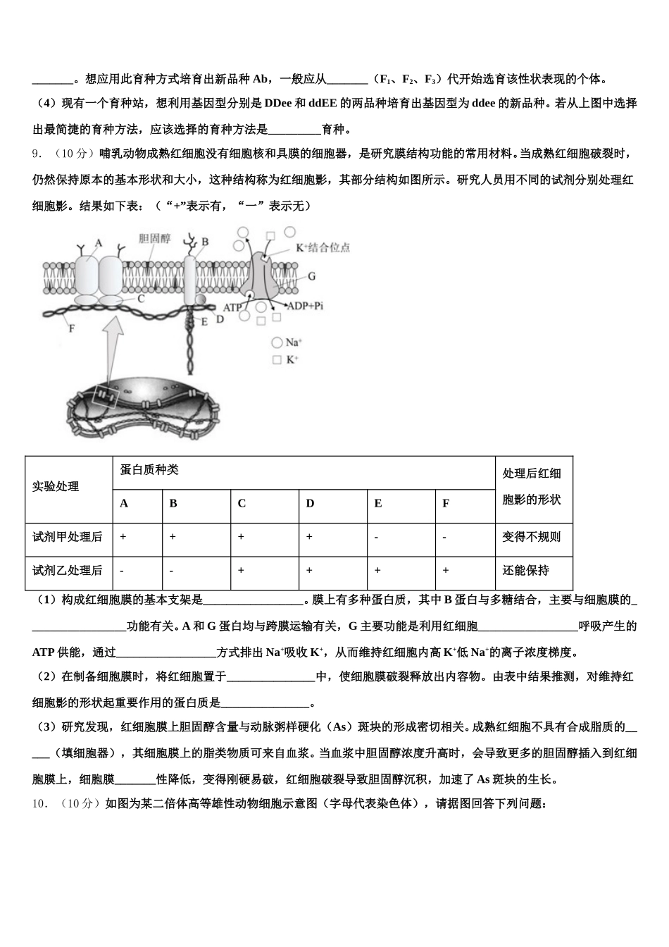 2024-2025学年福建省厦门市大同中学生物高一第二学期期末学业质量监测模拟试题含解析_第3页