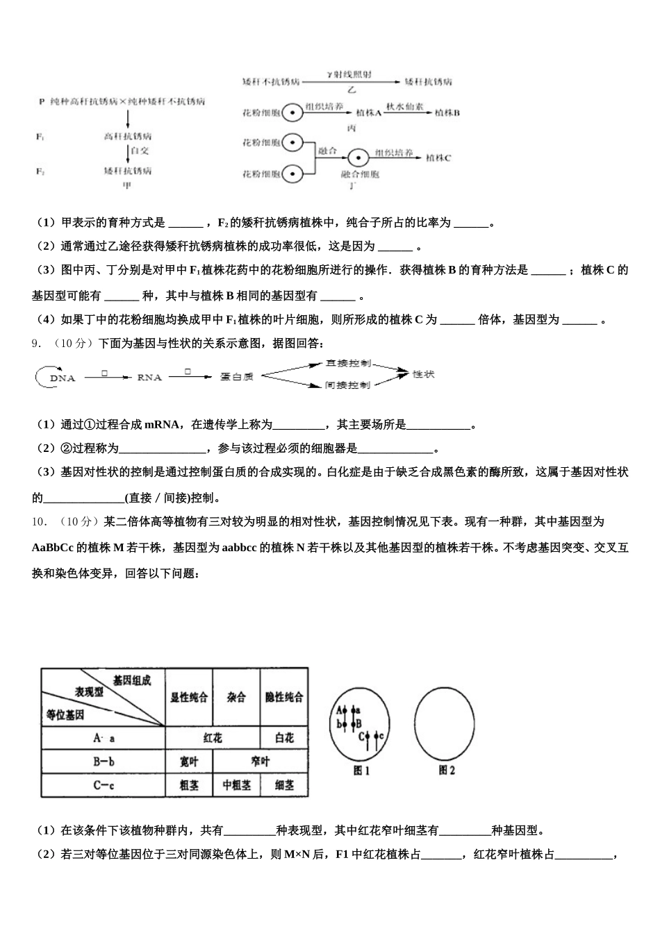 2024-2025学年福建省漳浦达志中学高一下生物期末经典模拟试题含解析_第3页