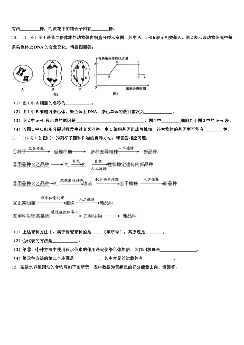 2025年吉林省通化市第十四中学高一下生物期末经典试题含解析_第3页