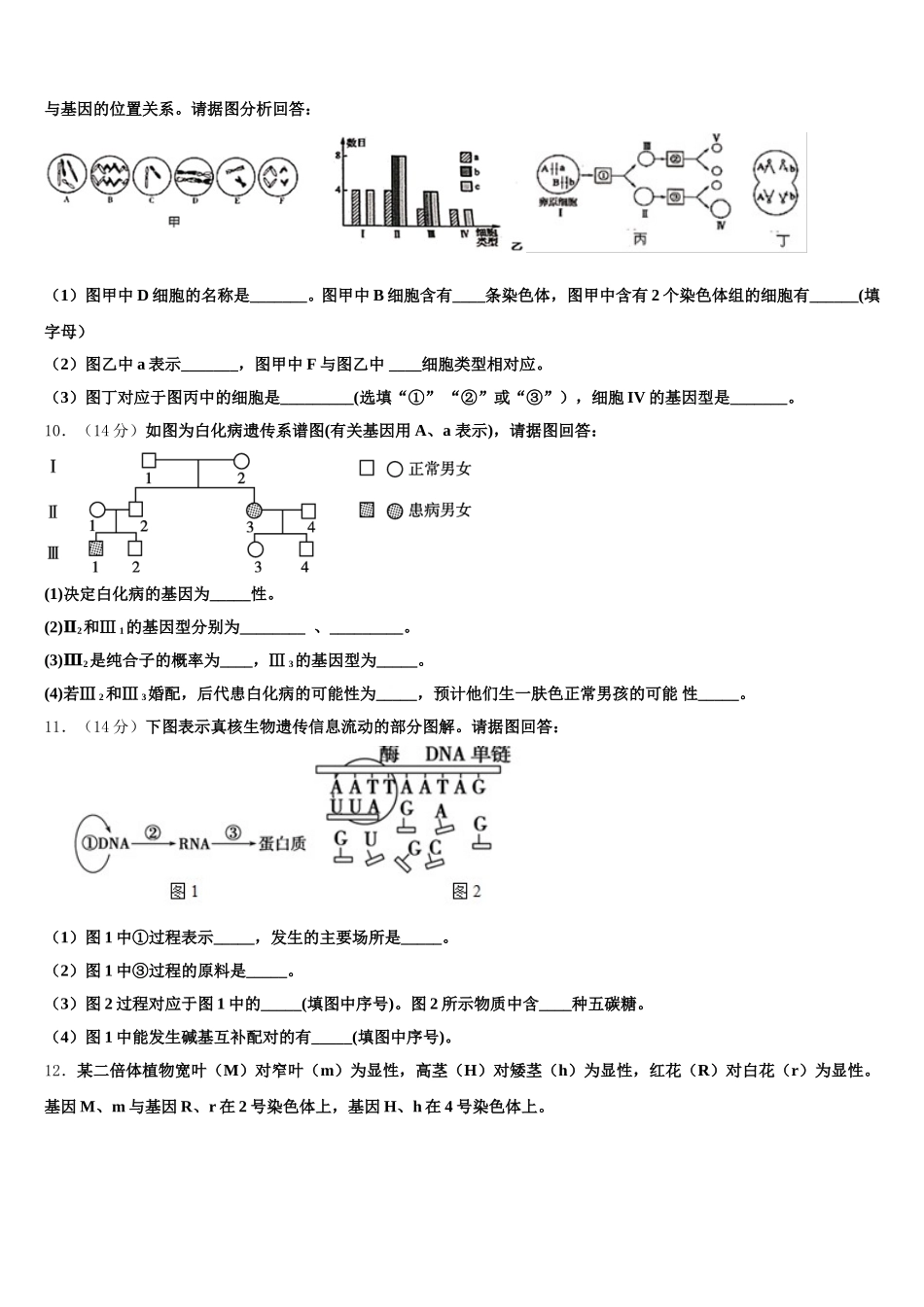 吉林省吉林市第一中学2025年生物高一下期末考试试题含解析_第3页