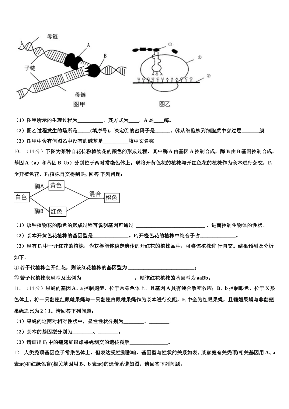 吉林省吉林市吉化第一高级中学2025年高一下生物期末经典模拟试题含解析_第3页
