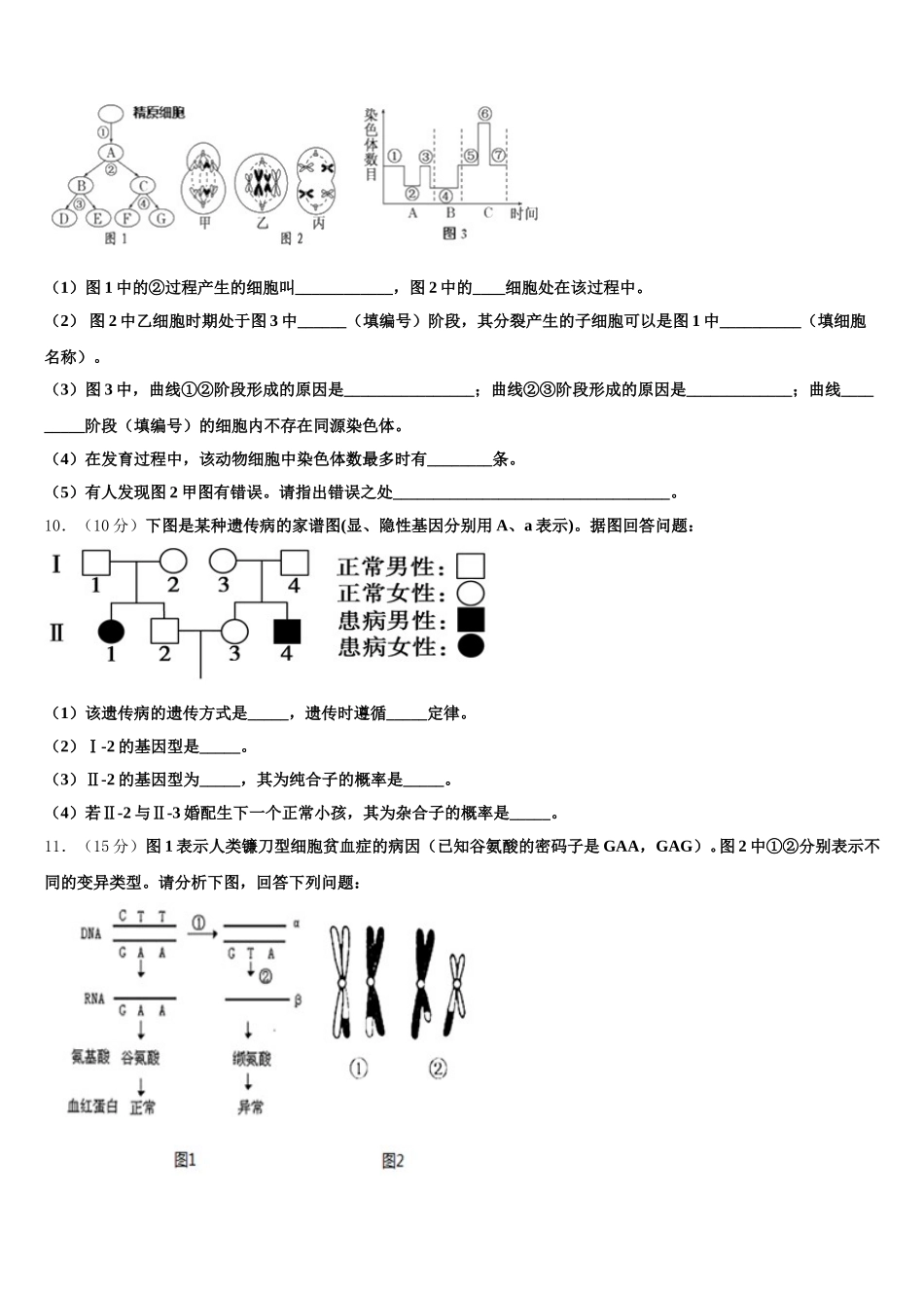 吉林省长春市第五中学2025届高一下生物期末复习检测模拟试题含解析_第3页