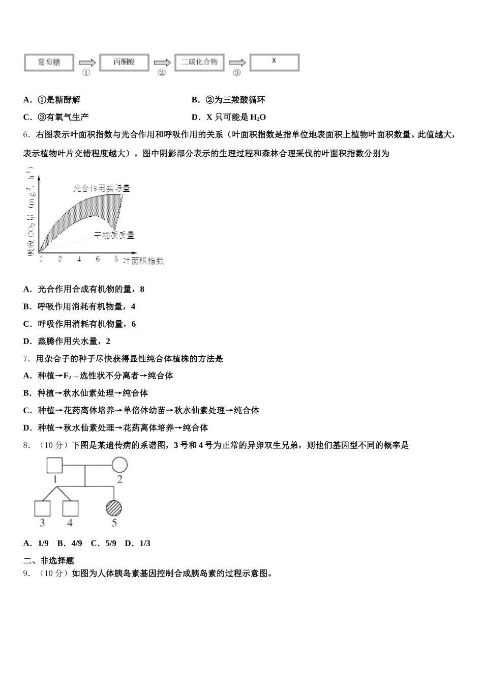 2025年吉林省靖宇县生物高一下期末经典试题含解析_第2页