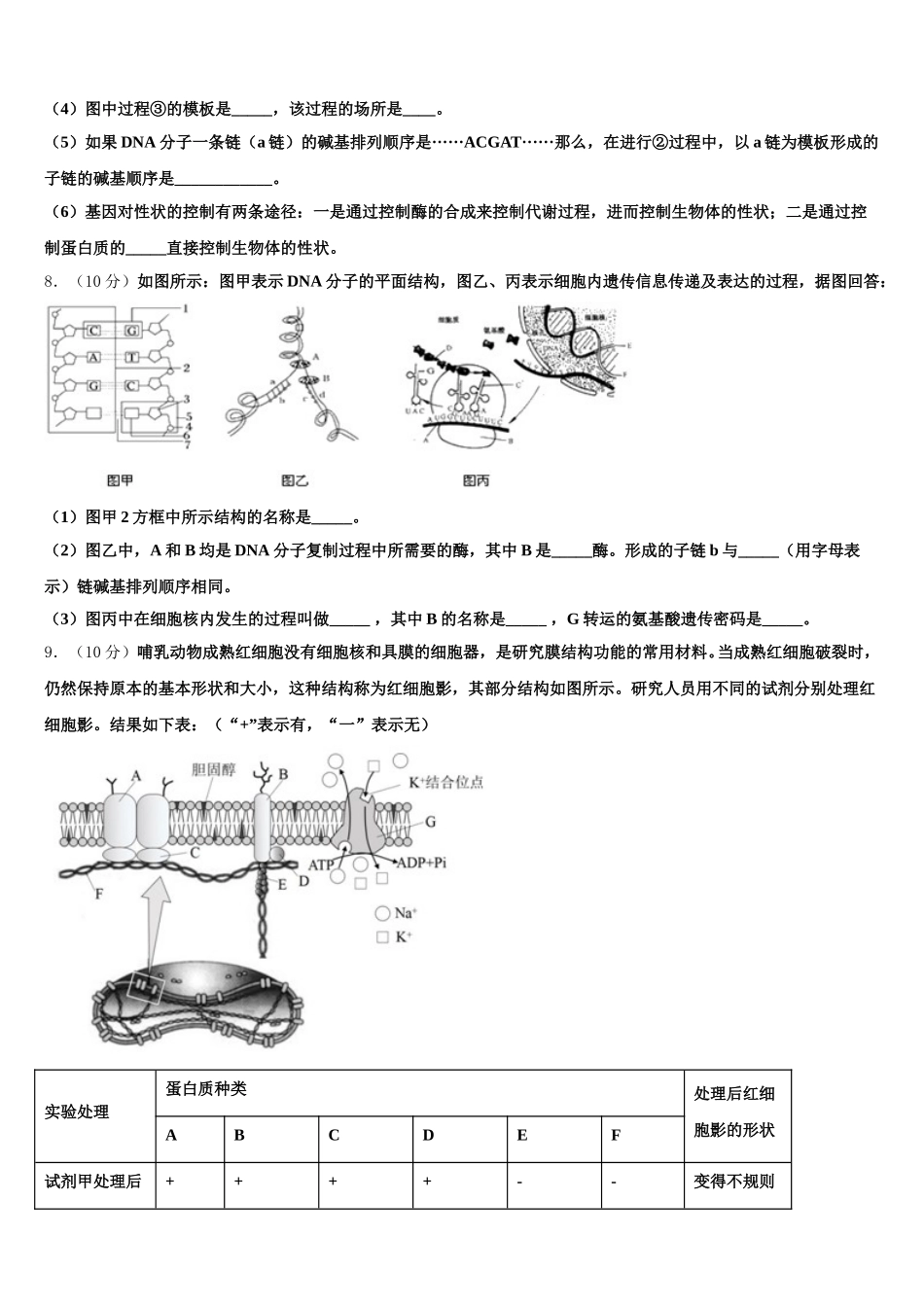 吉林省汪清县第六中学2024-2025学年高一下生物期末达标检测模拟试题含解析_第3页