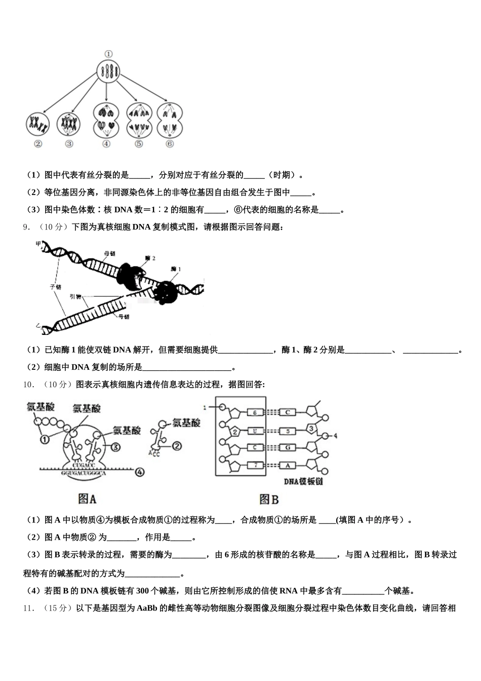 2024-2025学年吉林省长春市十一高中、白城一中联考生物高一第二学期期末综合测试模拟试题含解析_第3页