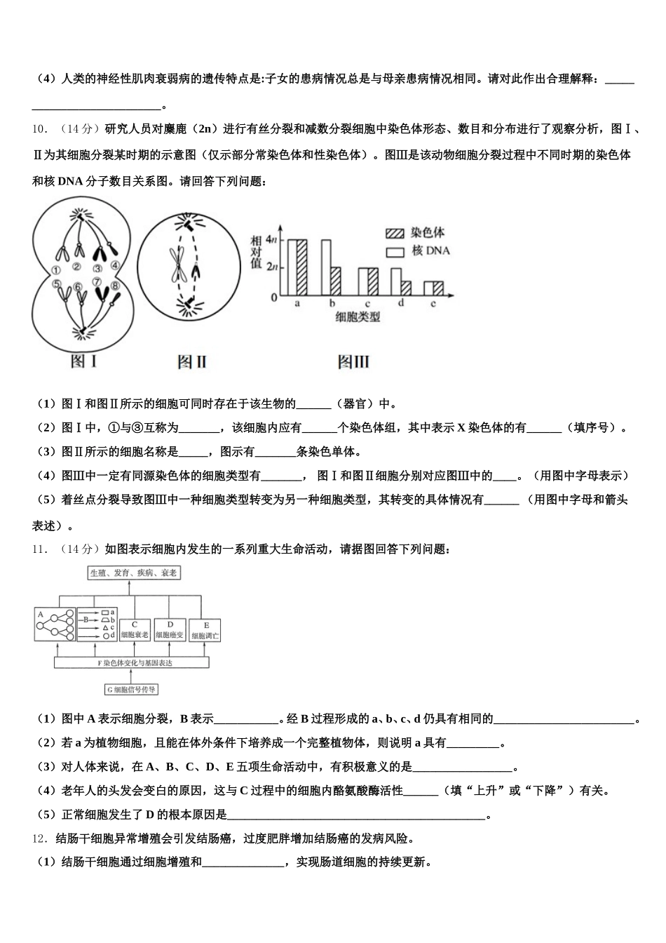 2024-2025学年长春市第十一中学高一生物第二学期期末达标检测试题含解析_第3页