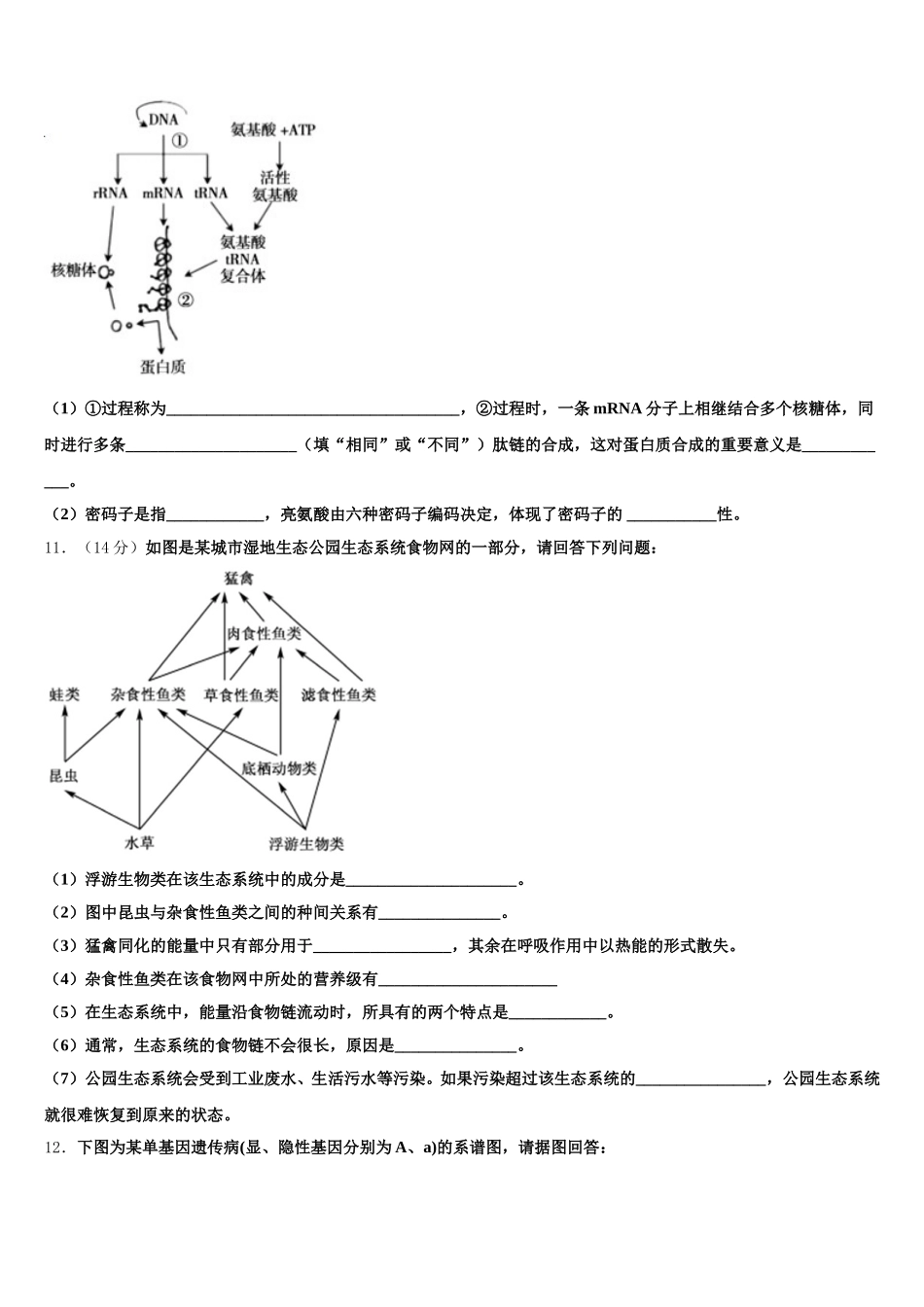 吉化第一高级中学2024-2025学年生物高一下期末经典模拟试题含解析_第3页