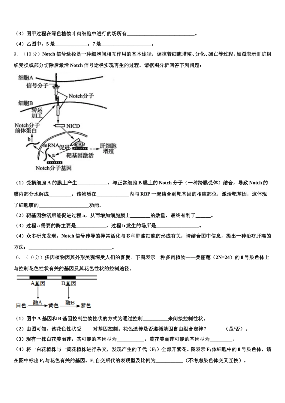 2025届吉林省长春市综合实验中学高一下生物期末质量检测模拟试题含解析_第3页