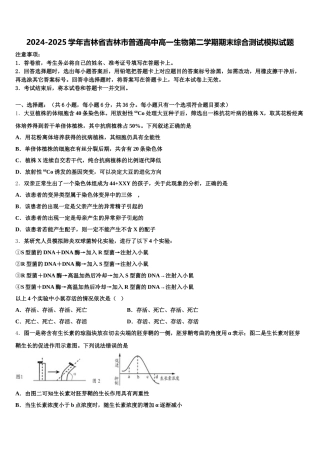 2024-2025学年吉林省吉林市普通高中高一生物第二学期期末综合测试模拟试题含解析